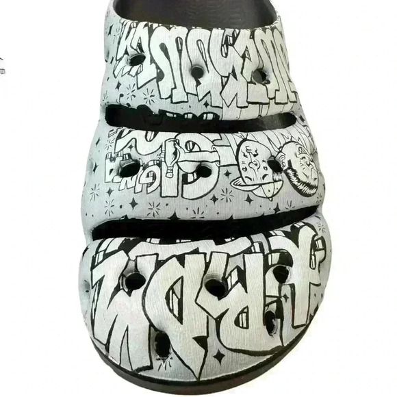 KEEN Men's Yogui Arts Clog US 13 EU 47 EUC light weight GREY graffiti - Picture 7 of 11